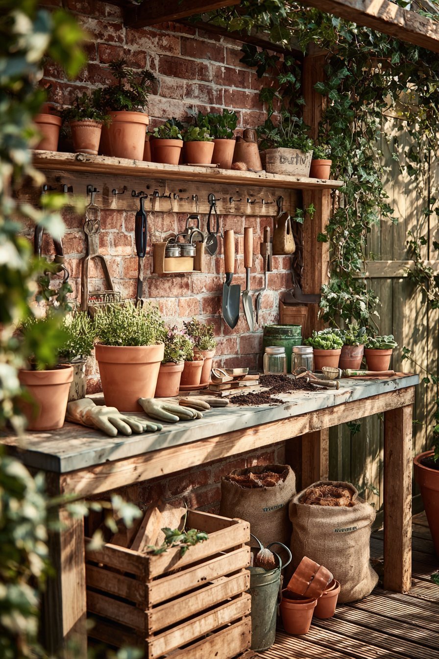 Reclaimed Wood Potting Station