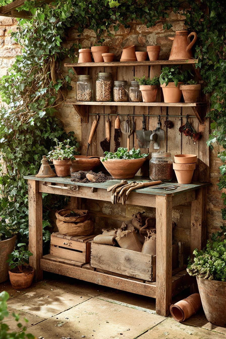 Reclaimed Wood Potting Station