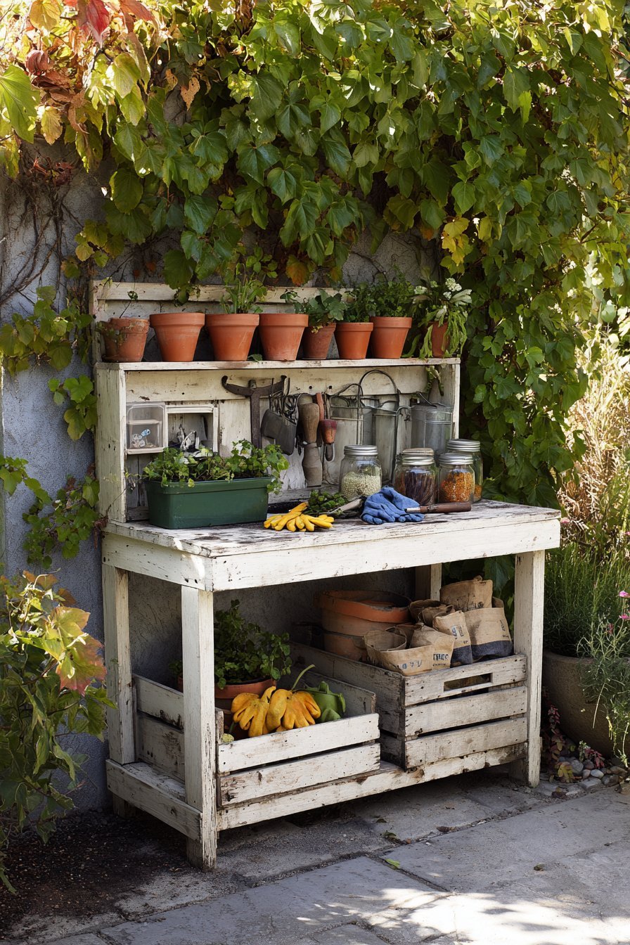 Reclaimed Wood Potting Station