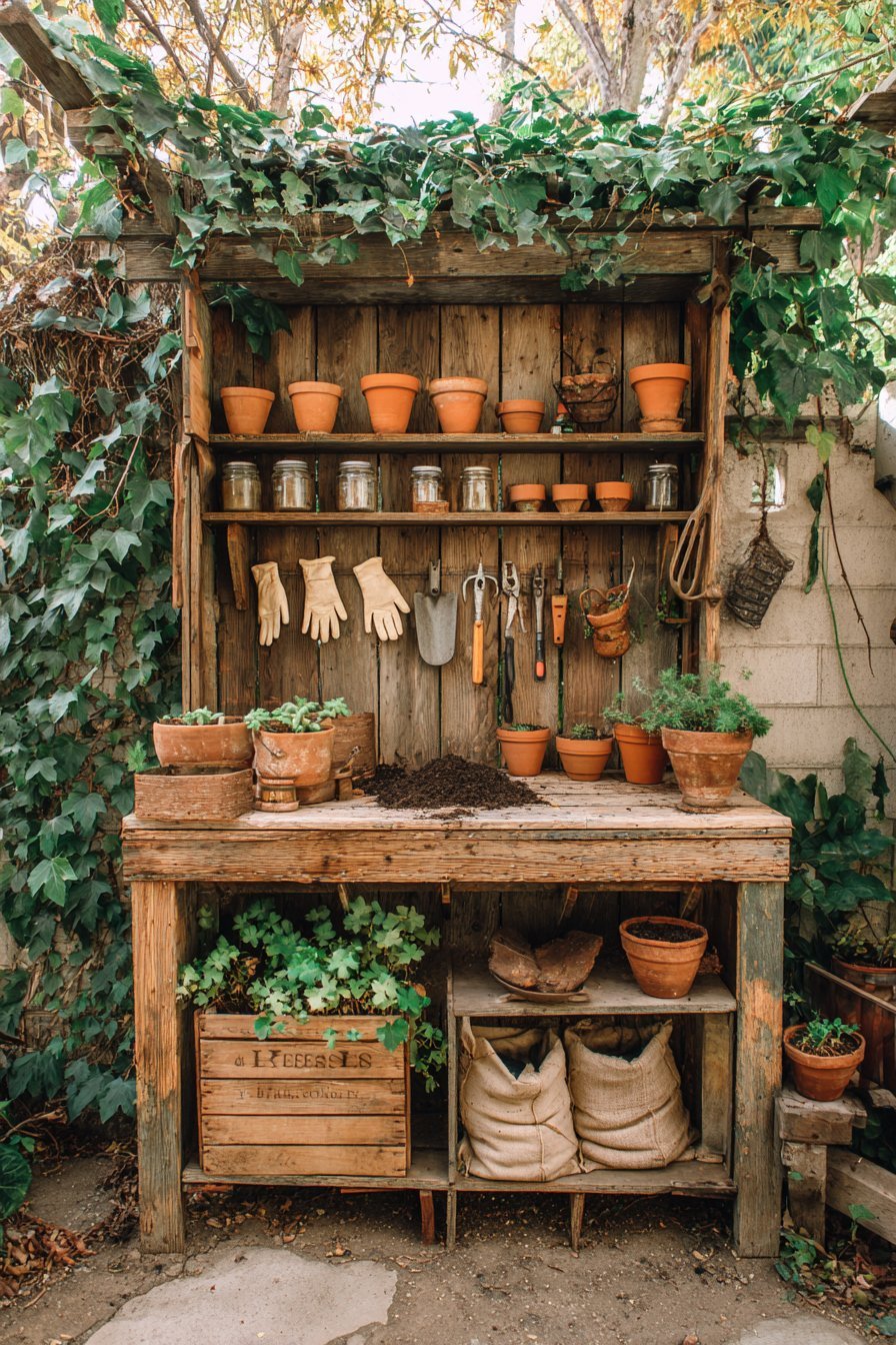 Reclaimed Wood Potting Station
