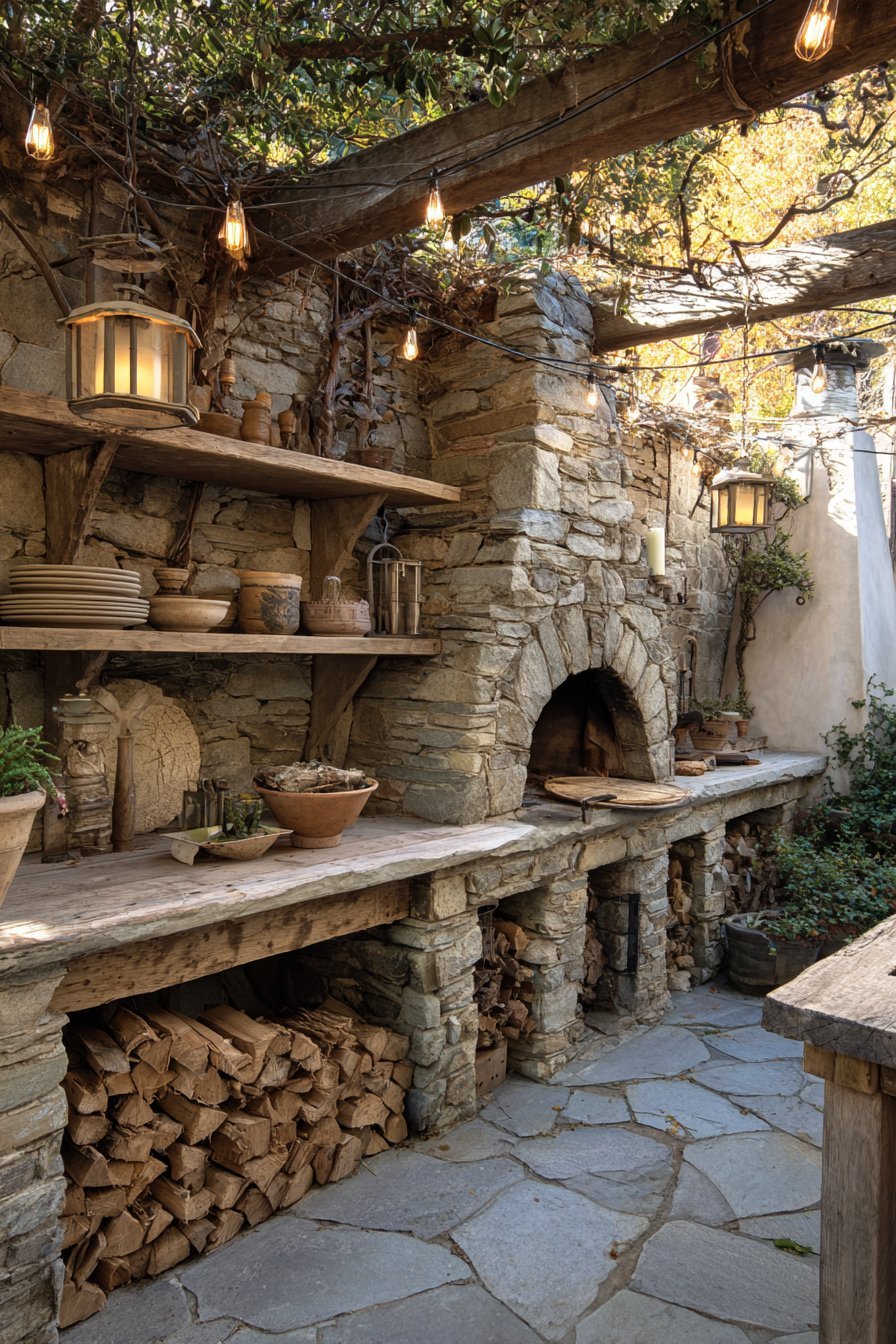 Rustic Outdoor Kitchen Hub