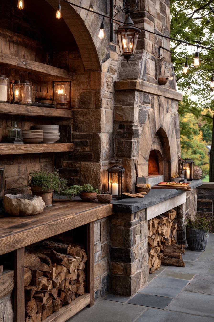 Rustic Outdoor Kitchen Hub
