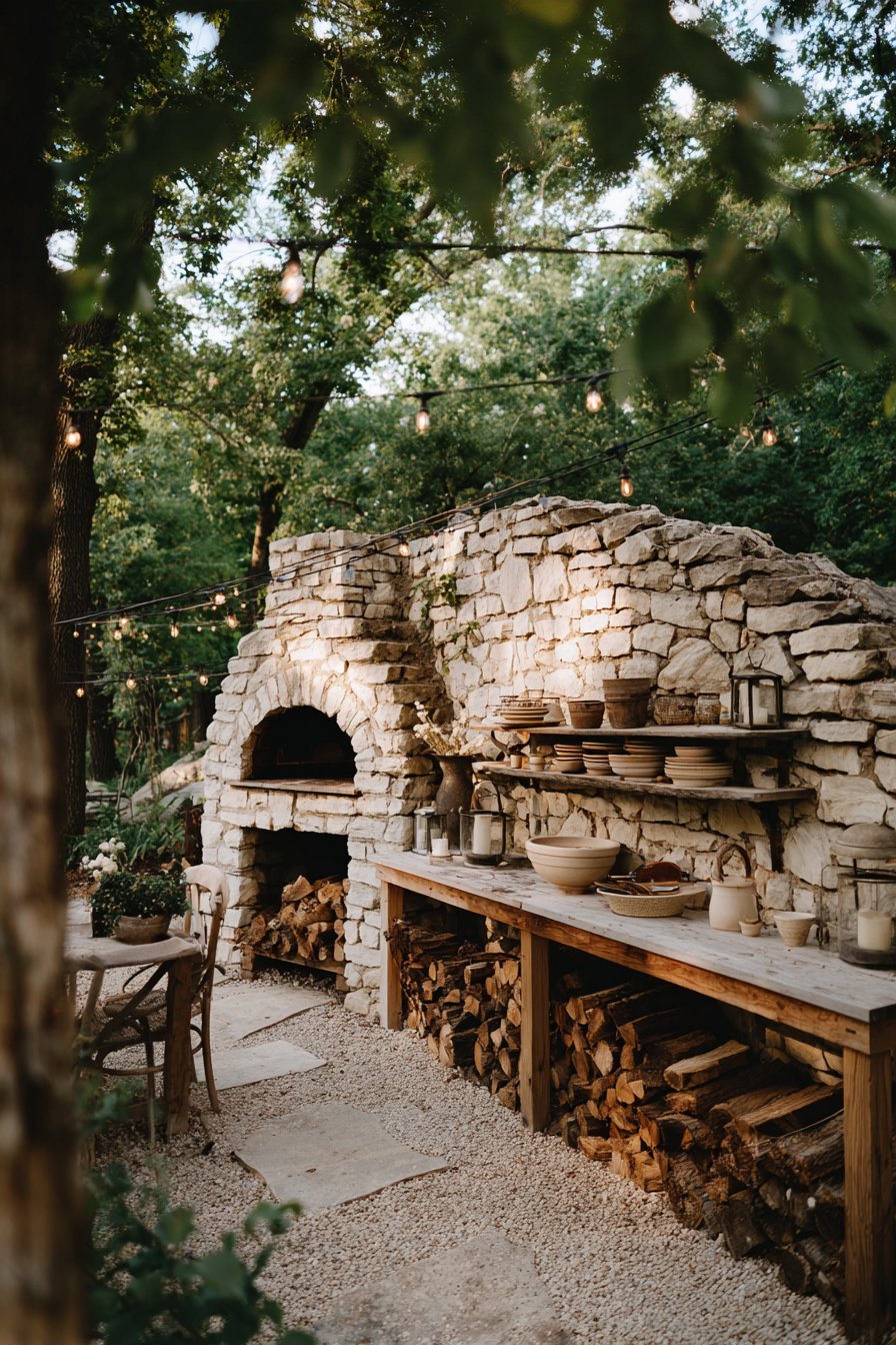 Rustic Outdoor Kitchen Hub