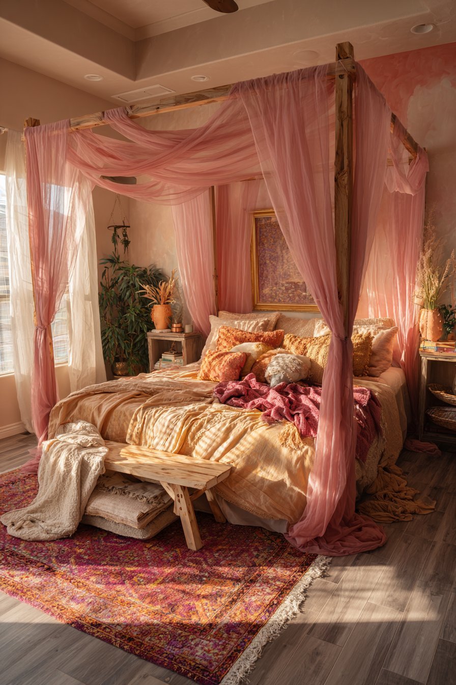 Bohemian Canopy with Ombré Walls