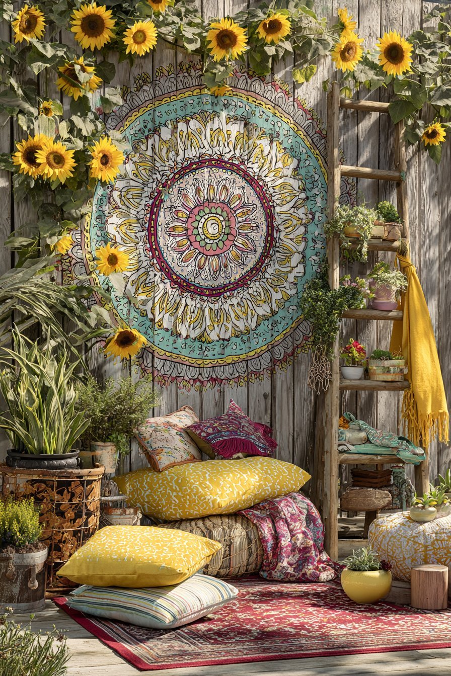 Mandala Mural Garden Wall