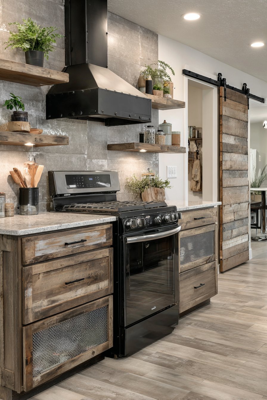 Riveted Steel Range Hood Statement