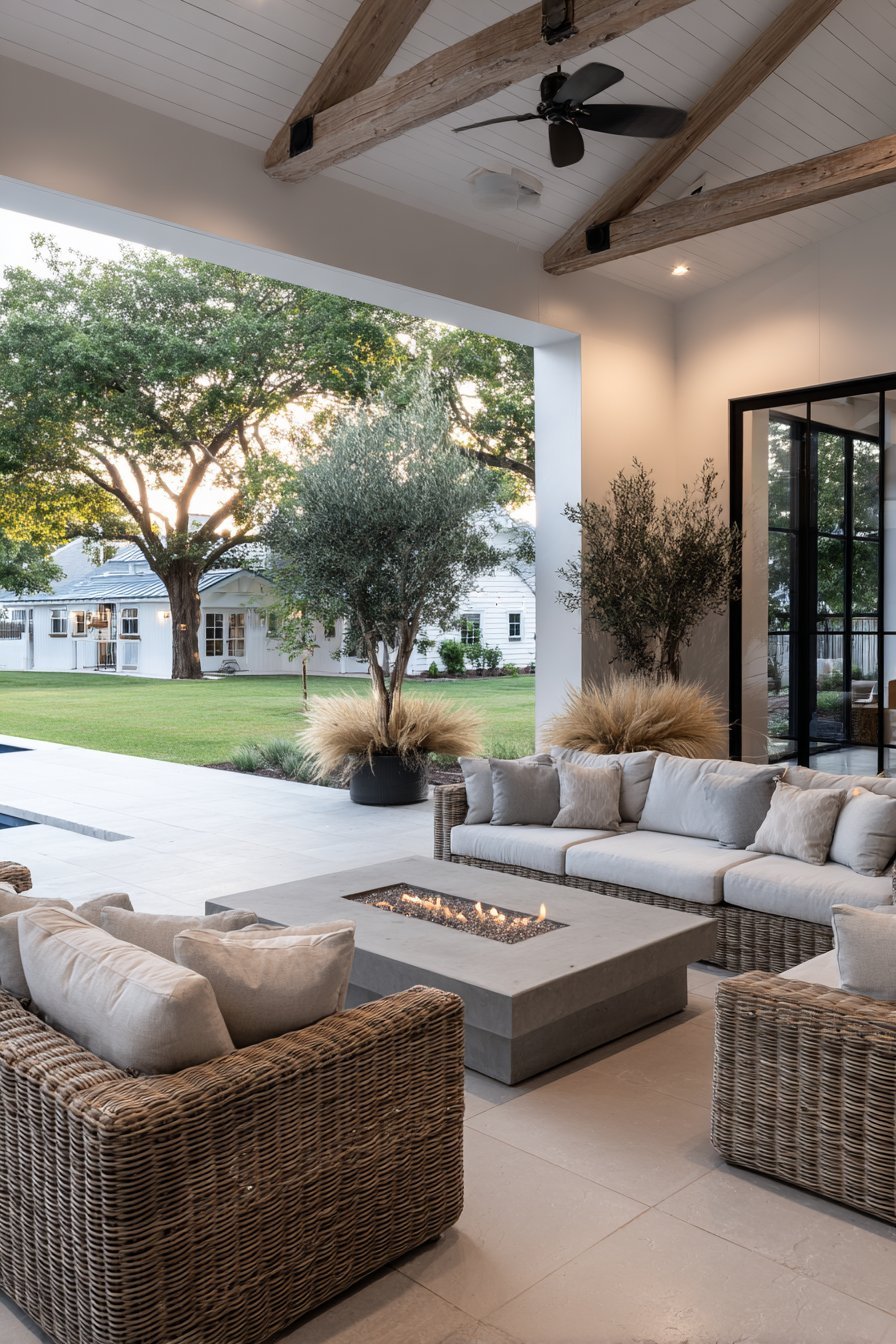 Modern Covered Outdoor Living Room