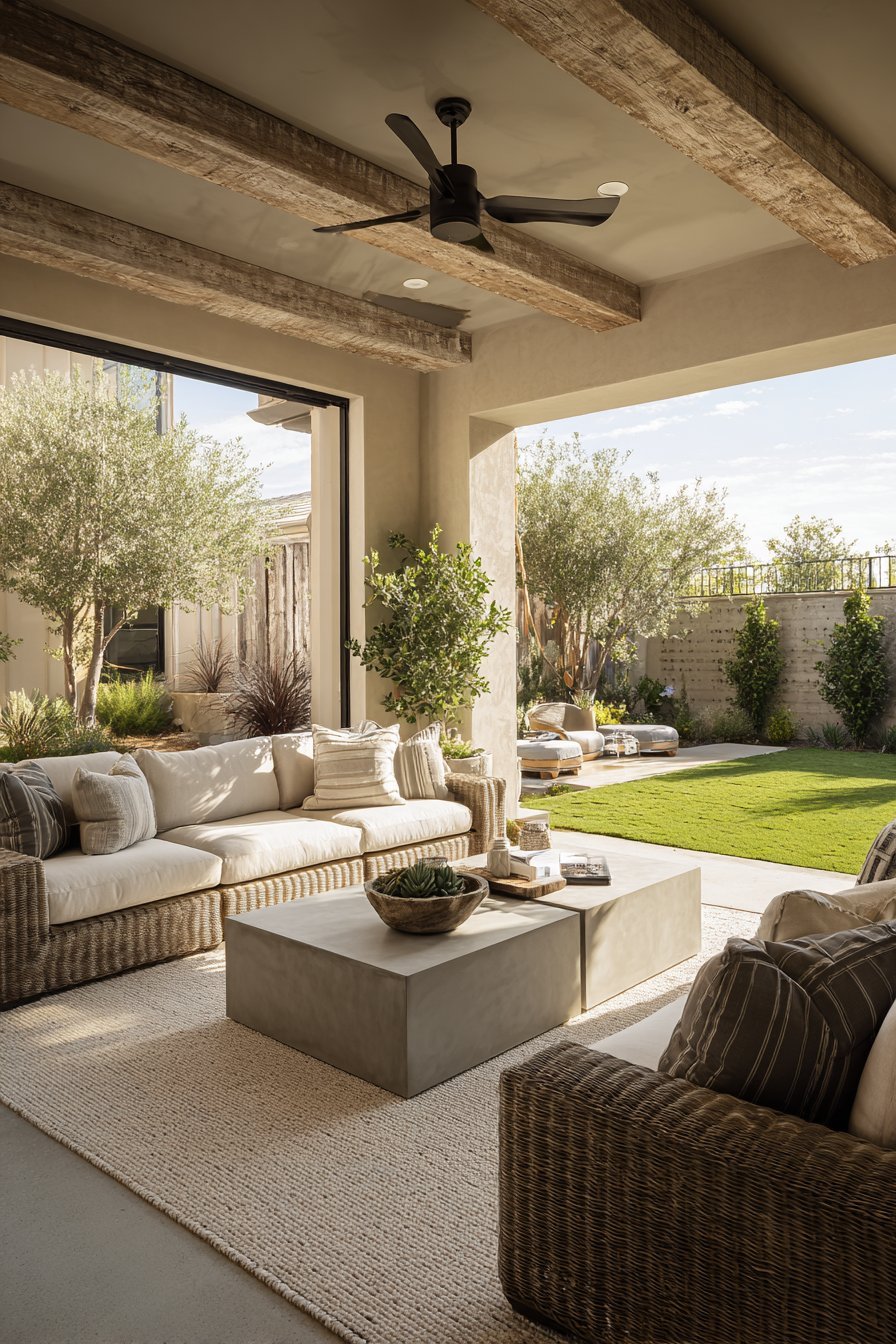 Modern Covered Outdoor Living Room