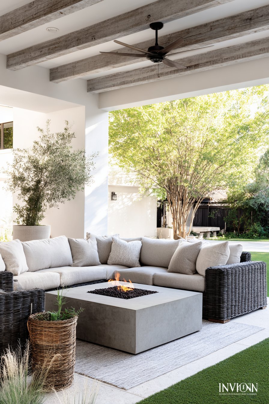 Modern Covered Outdoor Living Room