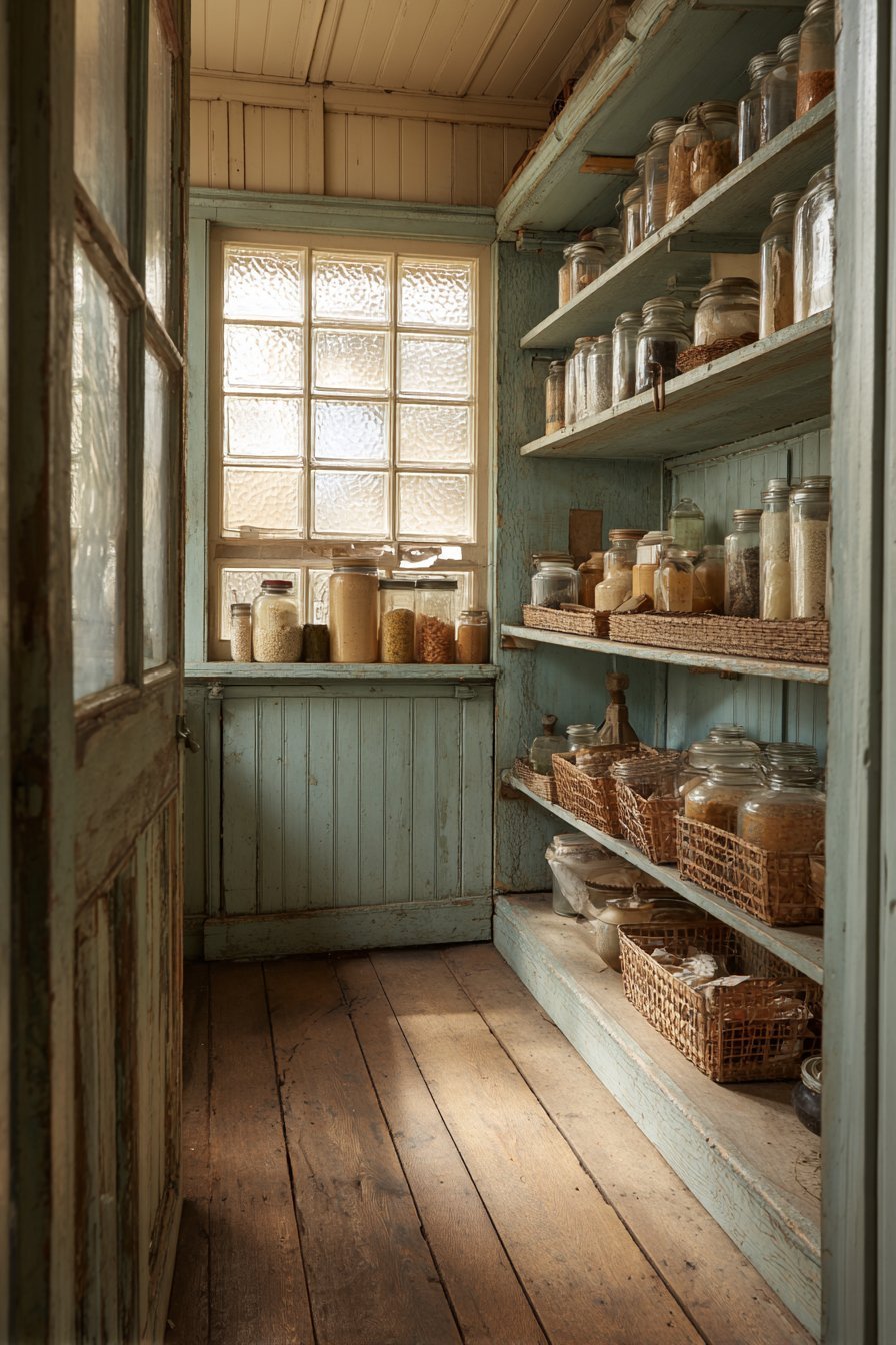 Floor-to-Ceiling Pantry with Paint Layer History