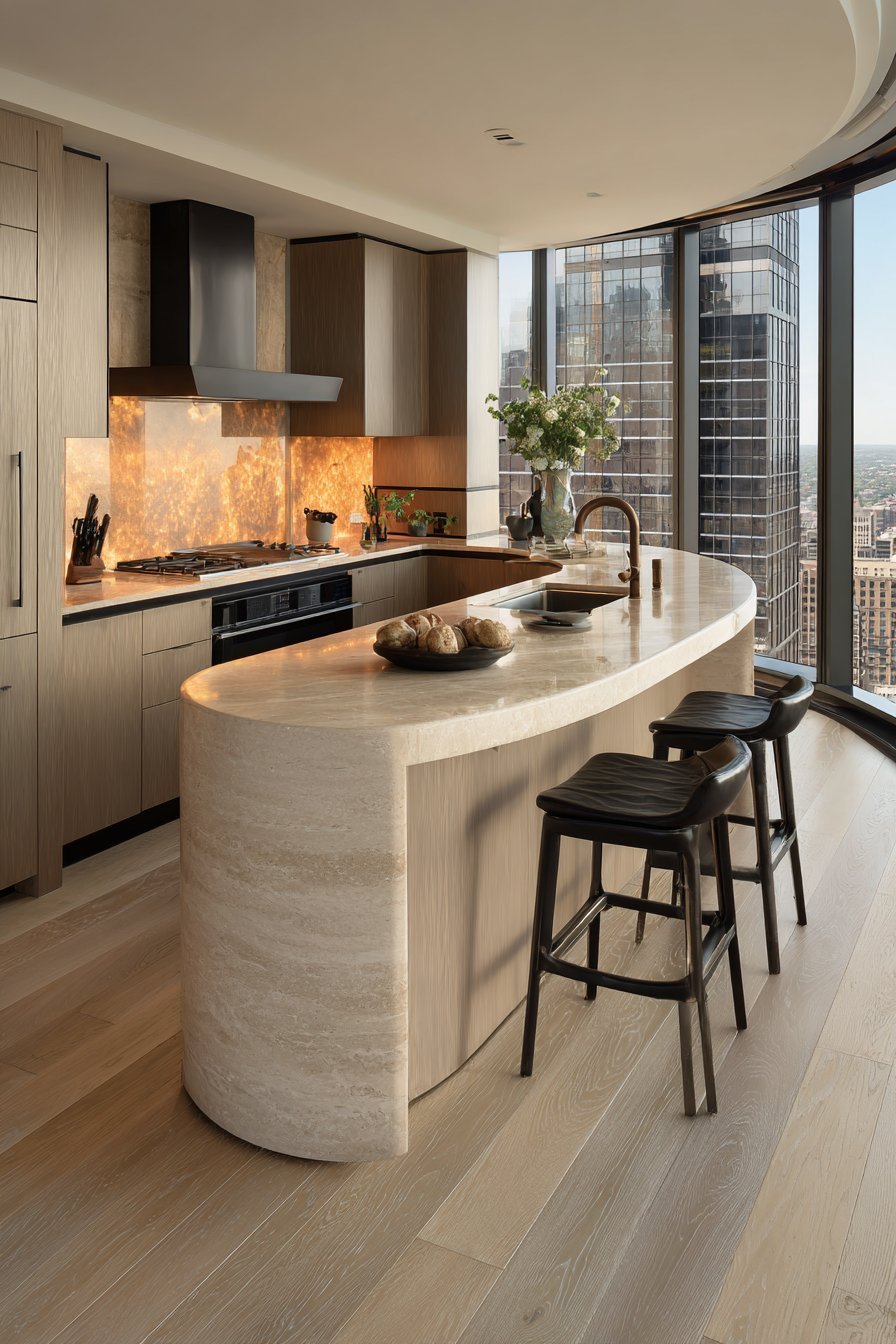 Curved Architectural Island