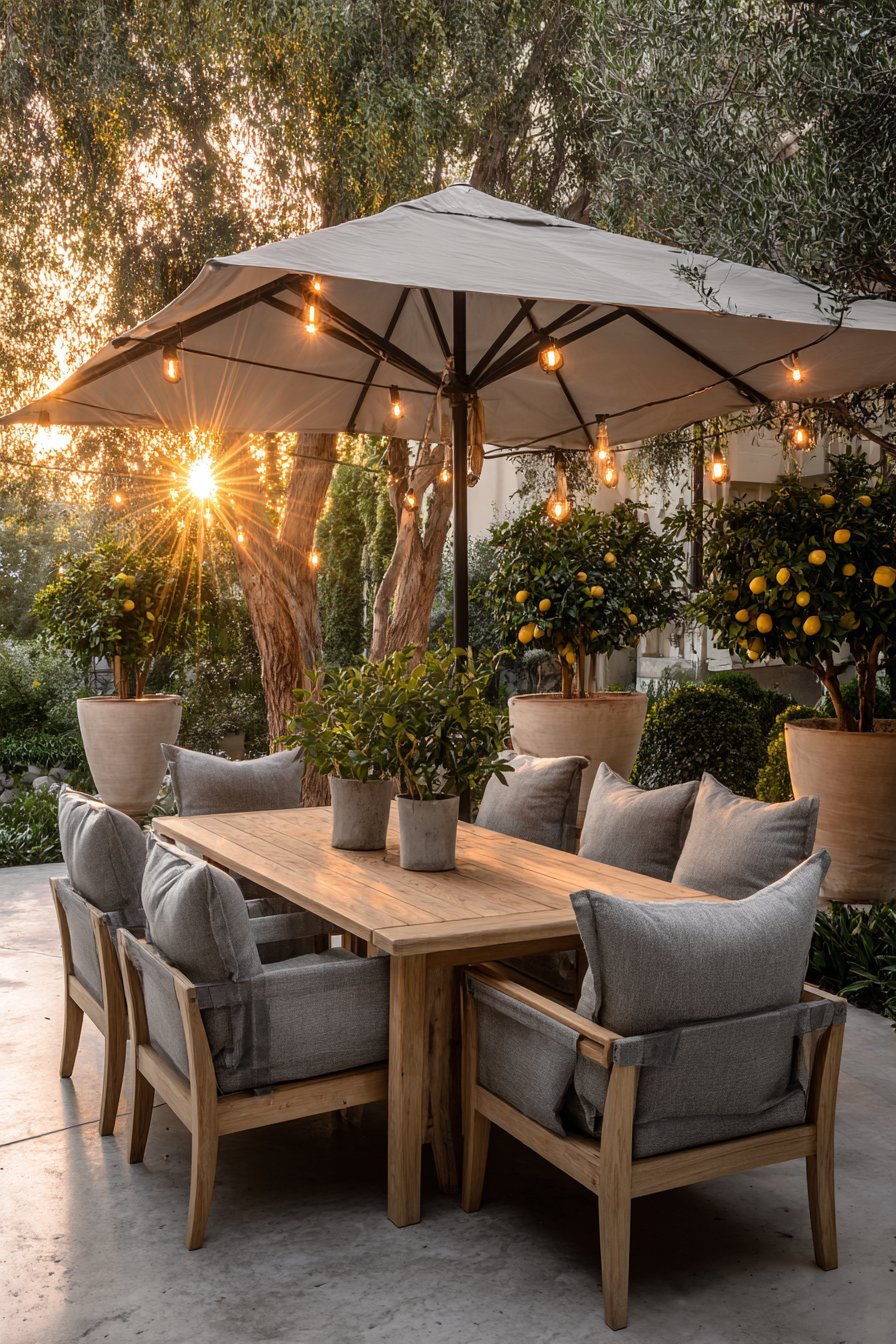 Sophisticated Teak Outdoor Dining Area