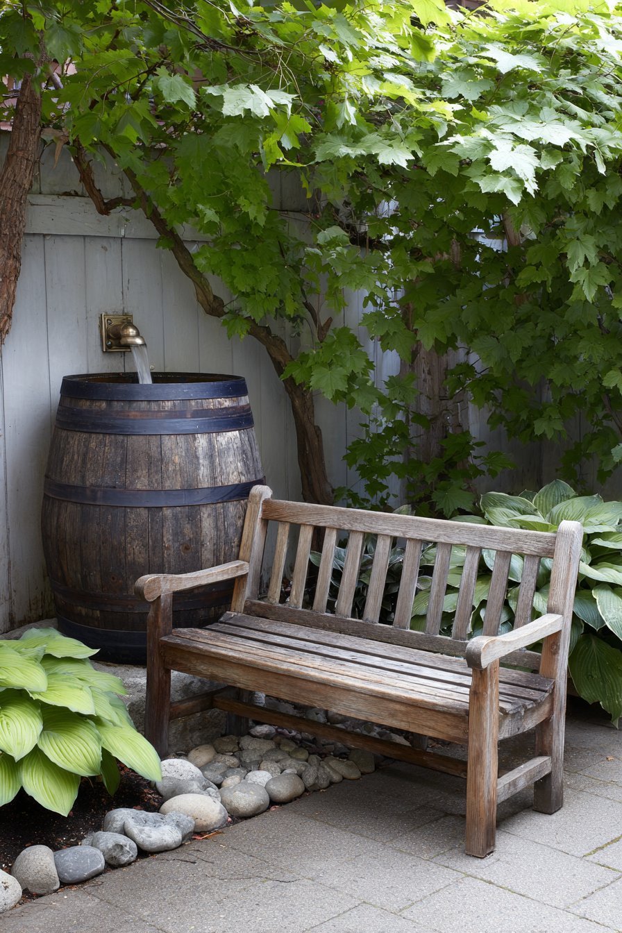 Half-Barrel Fountain Water Feature