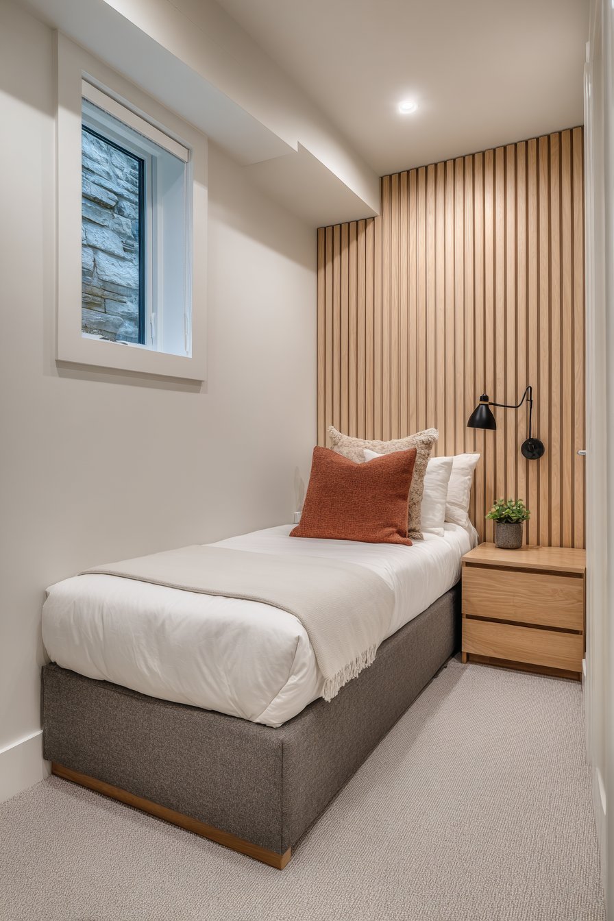 Vertical Wood Slat Feature Wall