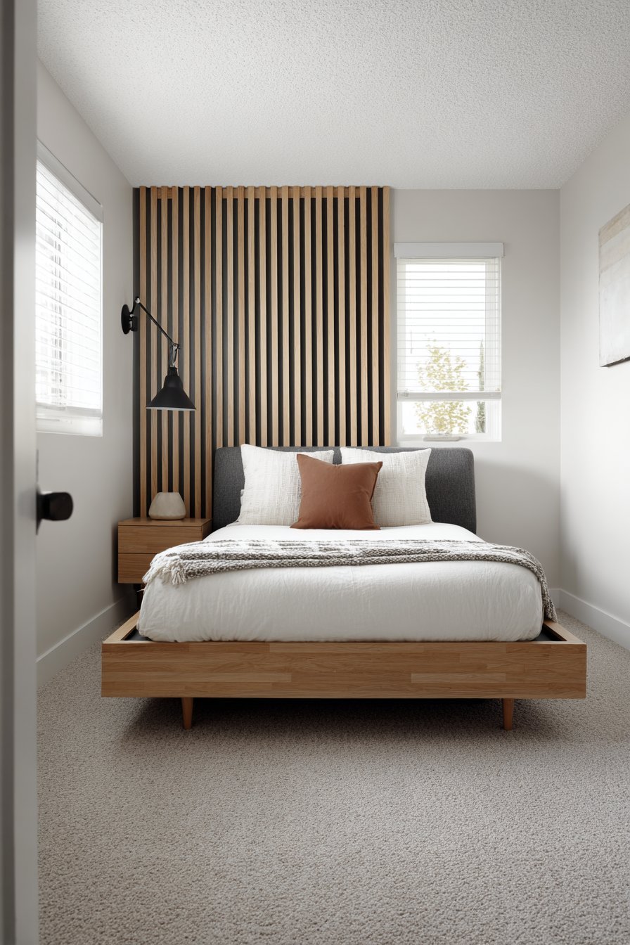 Vertical Wood Slat Feature Wall