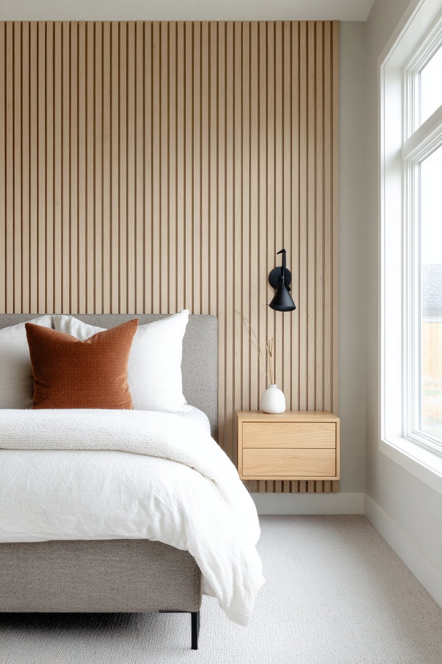 Vertical Wood Slat Feature Wall