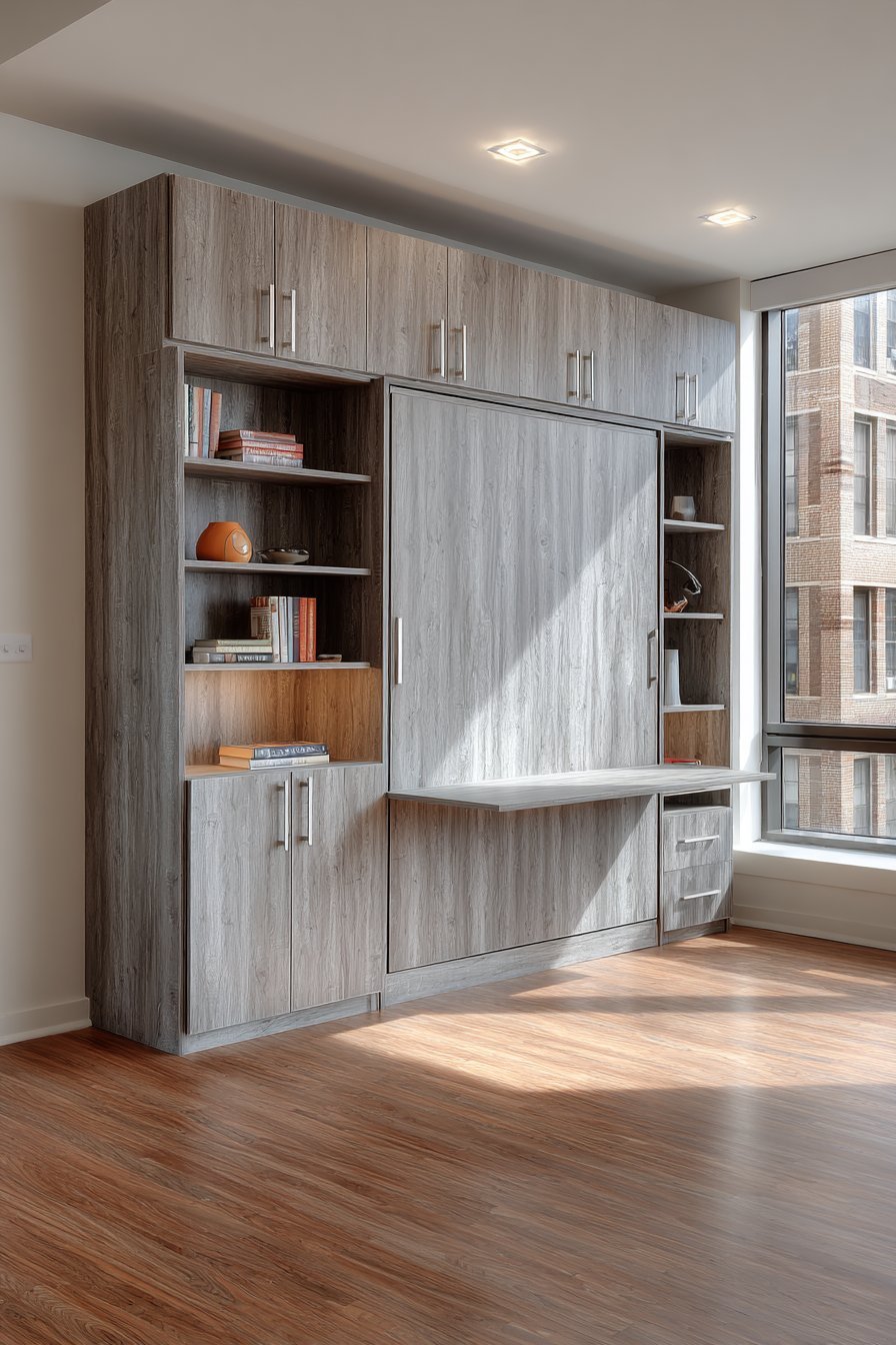 Murphy Bed with Integrated Desk