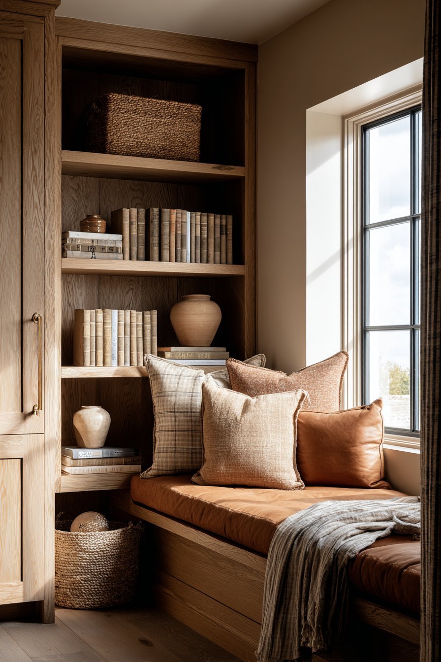 Built-In Window Seat with Organized Warmth