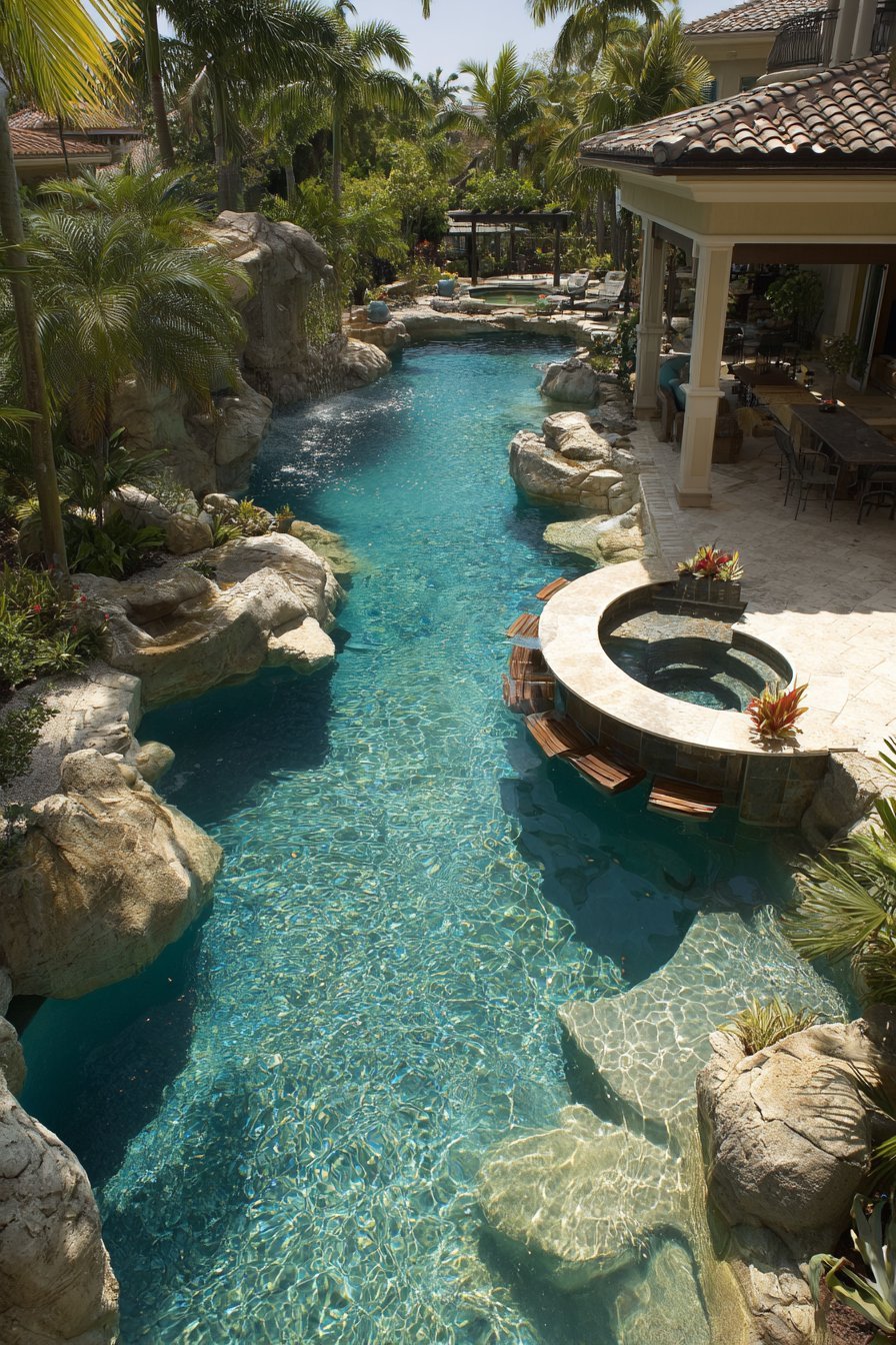 Lagoon-Style Tropical Pool Oasis