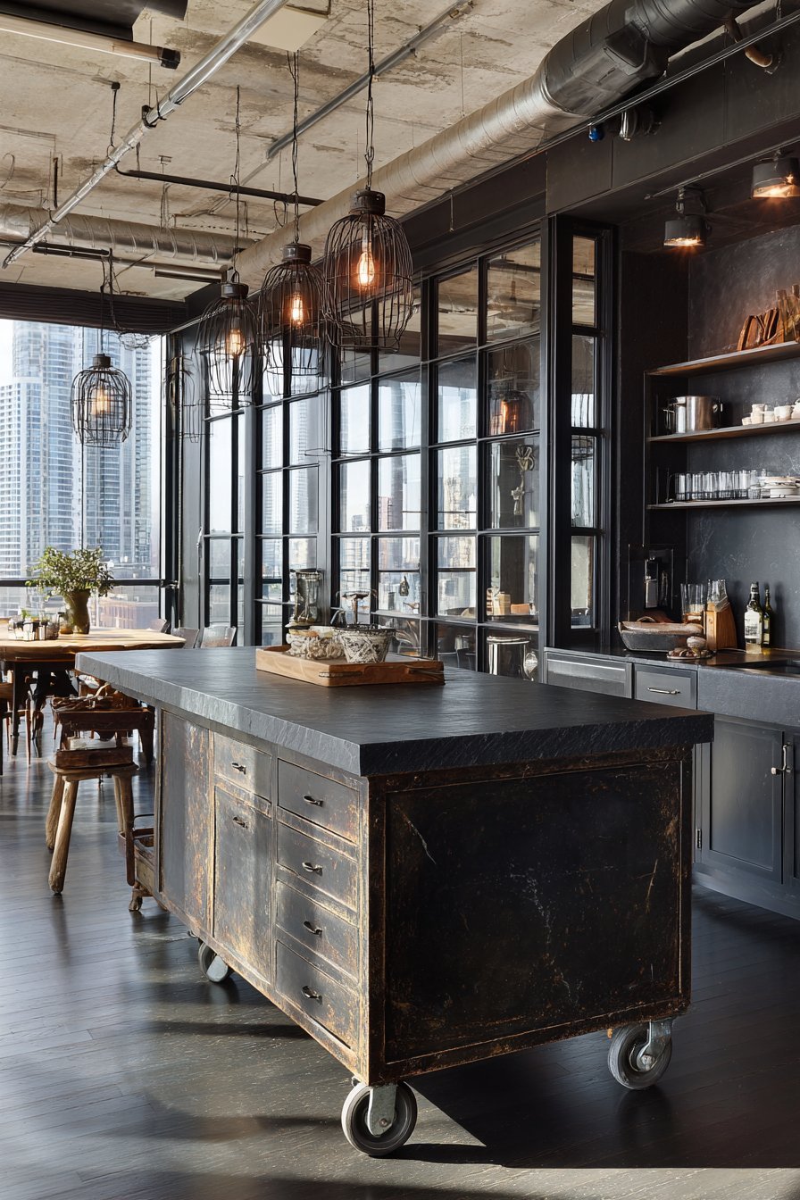 Steel Window Frames with Urban Views