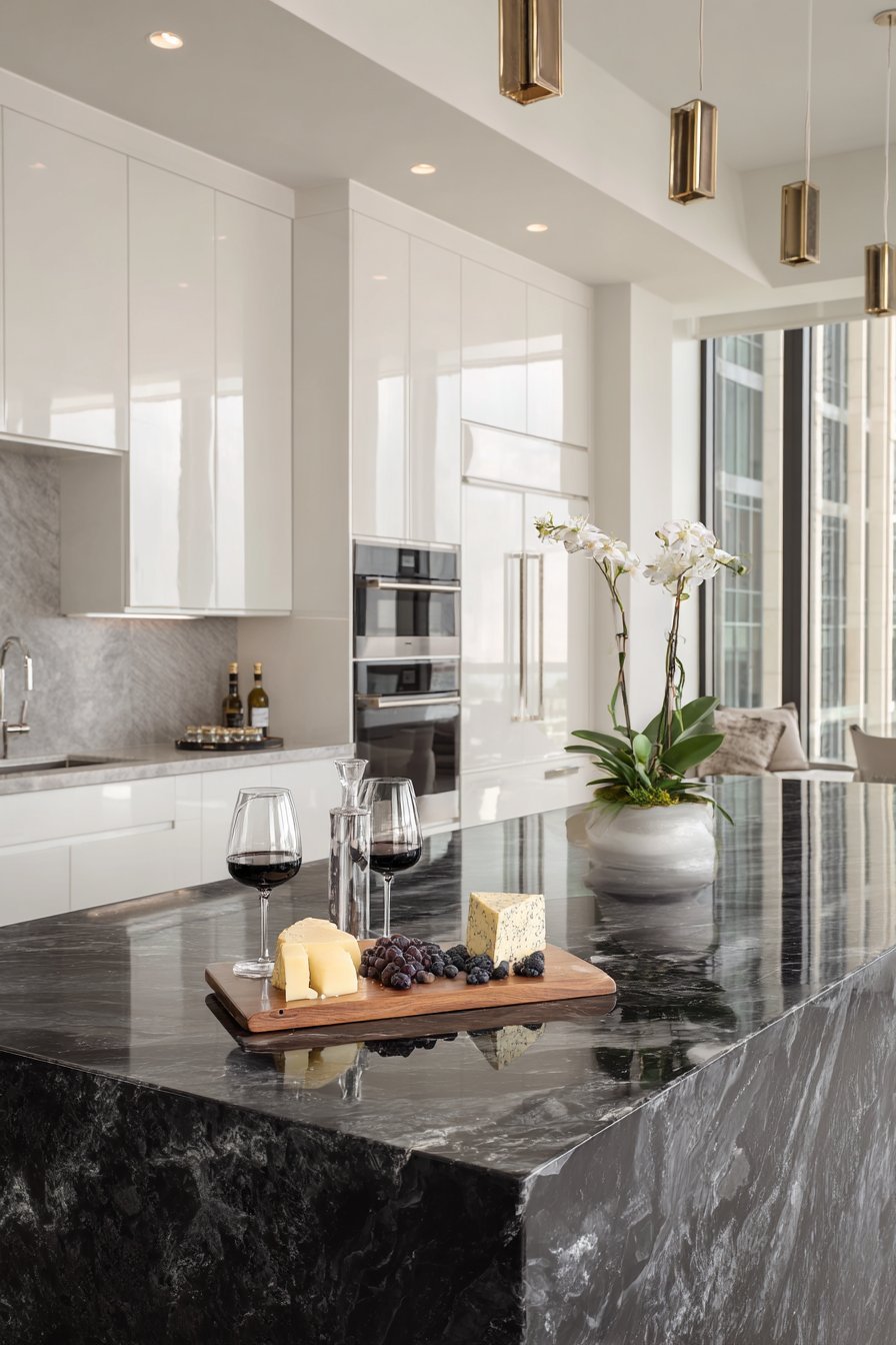 Modern Luxury Black Granite Statement