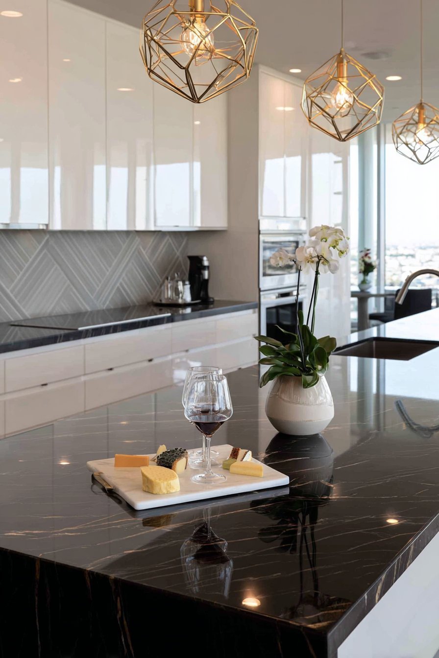 Modern Luxury Black Granite Statement