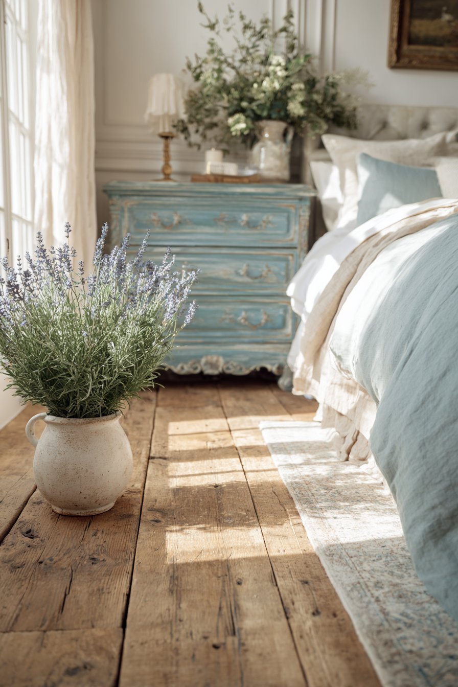 French Country Vintage Blue Furniture