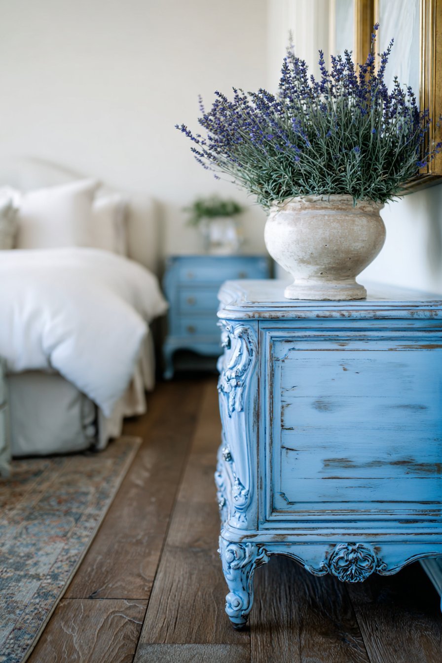 French Country Vintage Blue Furniture
