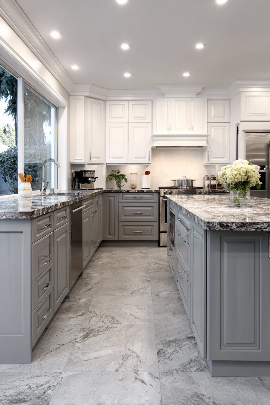 Two-Tone Grey and White Kitchen