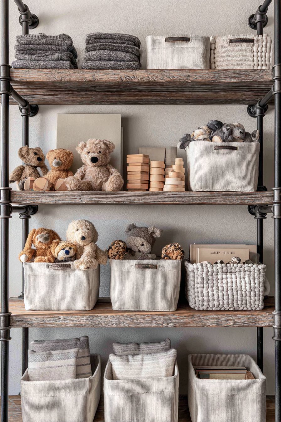 Industrial Pipe Shelving with Reclaimed Wood