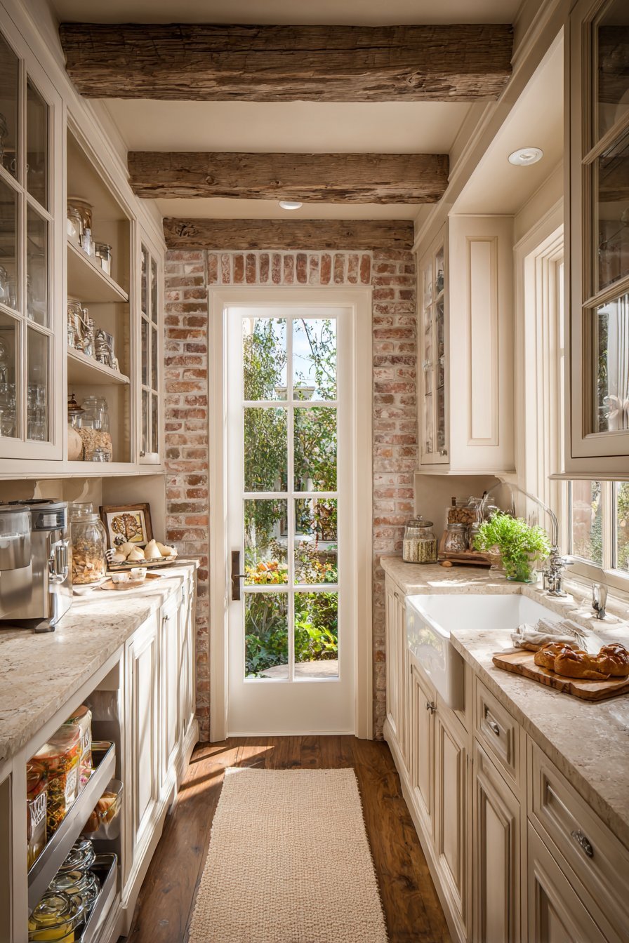 Deep Enamel Sink Garden View Kitchen