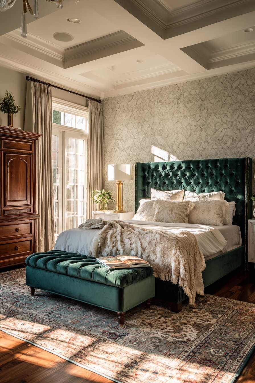 Luxurious Velvet Tufted Headboard