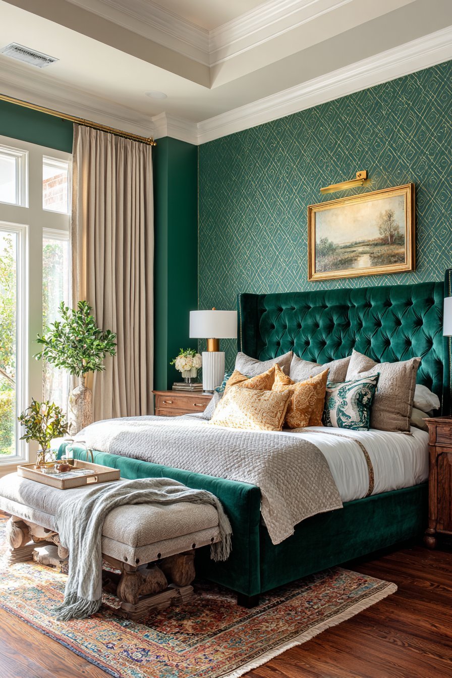 Luxurious Velvet Tufted Headboard