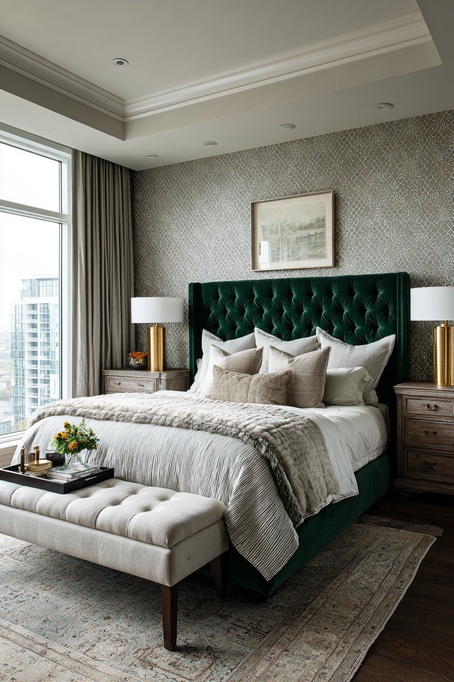 Luxurious Velvet Tufted Headboard