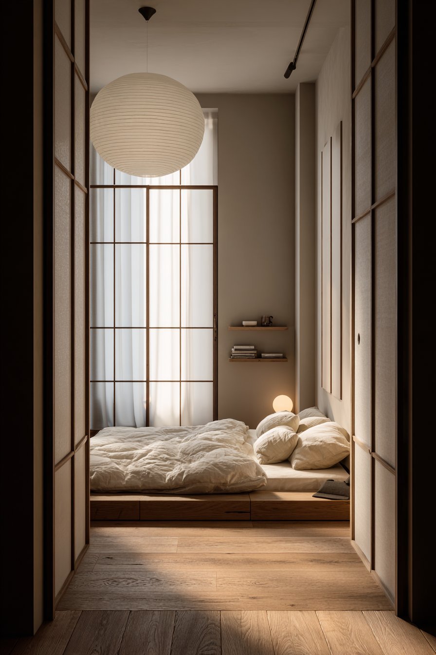 Japanese-Inspired Low Platform Bed