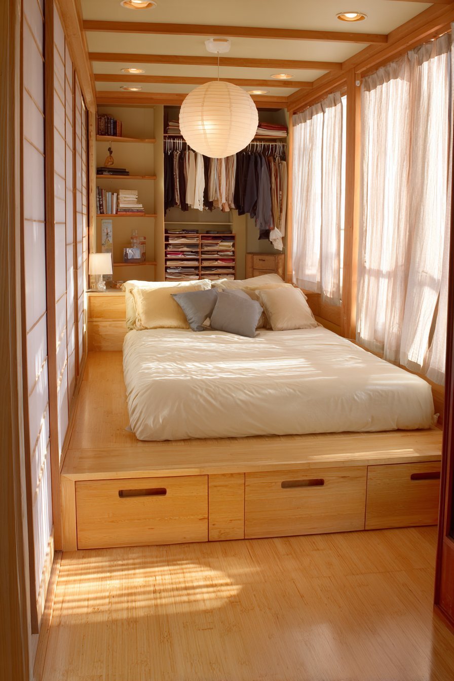 Japanese-Inspired Low Platform Bed