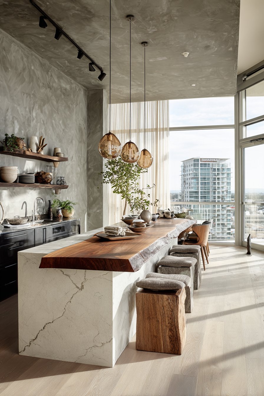 Brushed Brass Open Shelving