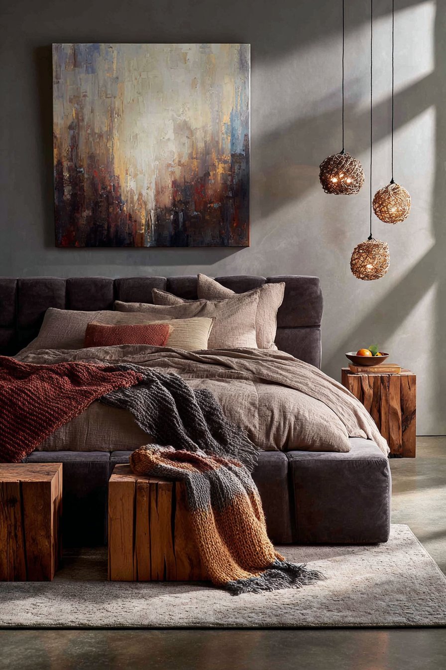 Chocolate Shiplap with Cognac Leather