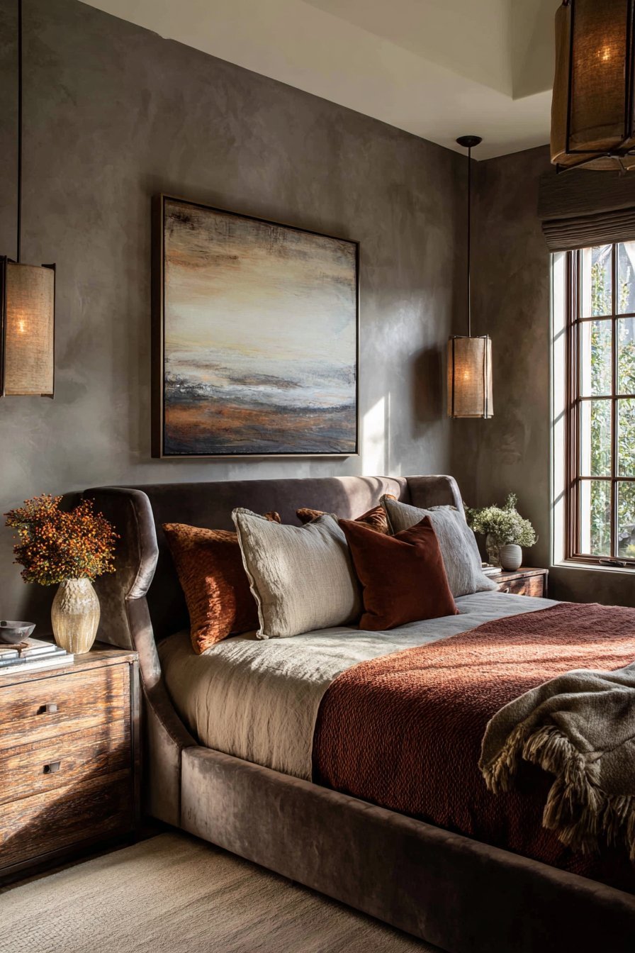 Chocolate Shiplap with Cognac Leather