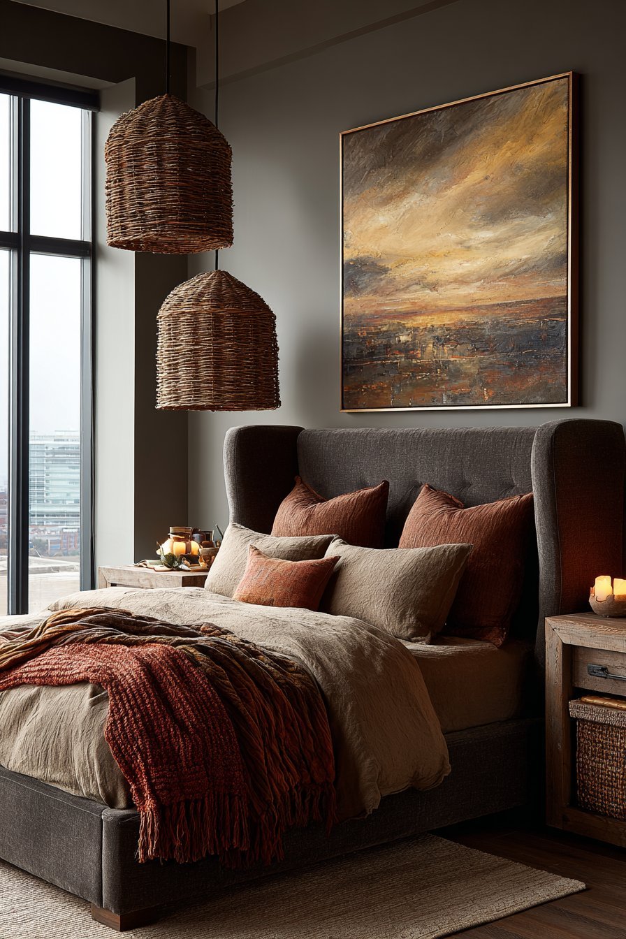 Chocolate Shiplap with Cognac Leather