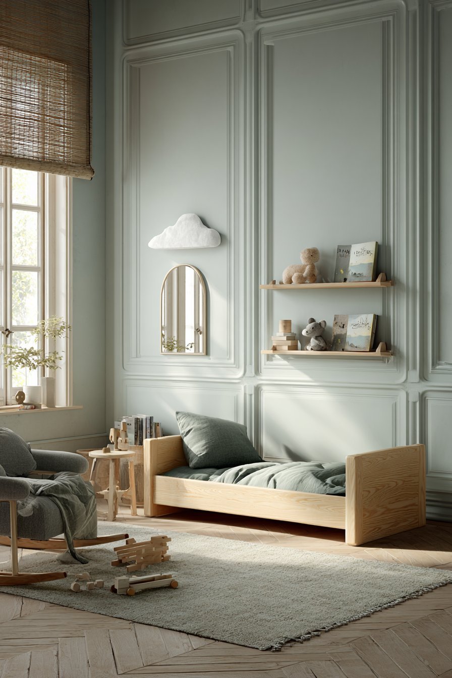 Calming Blue Toddler Transition Room