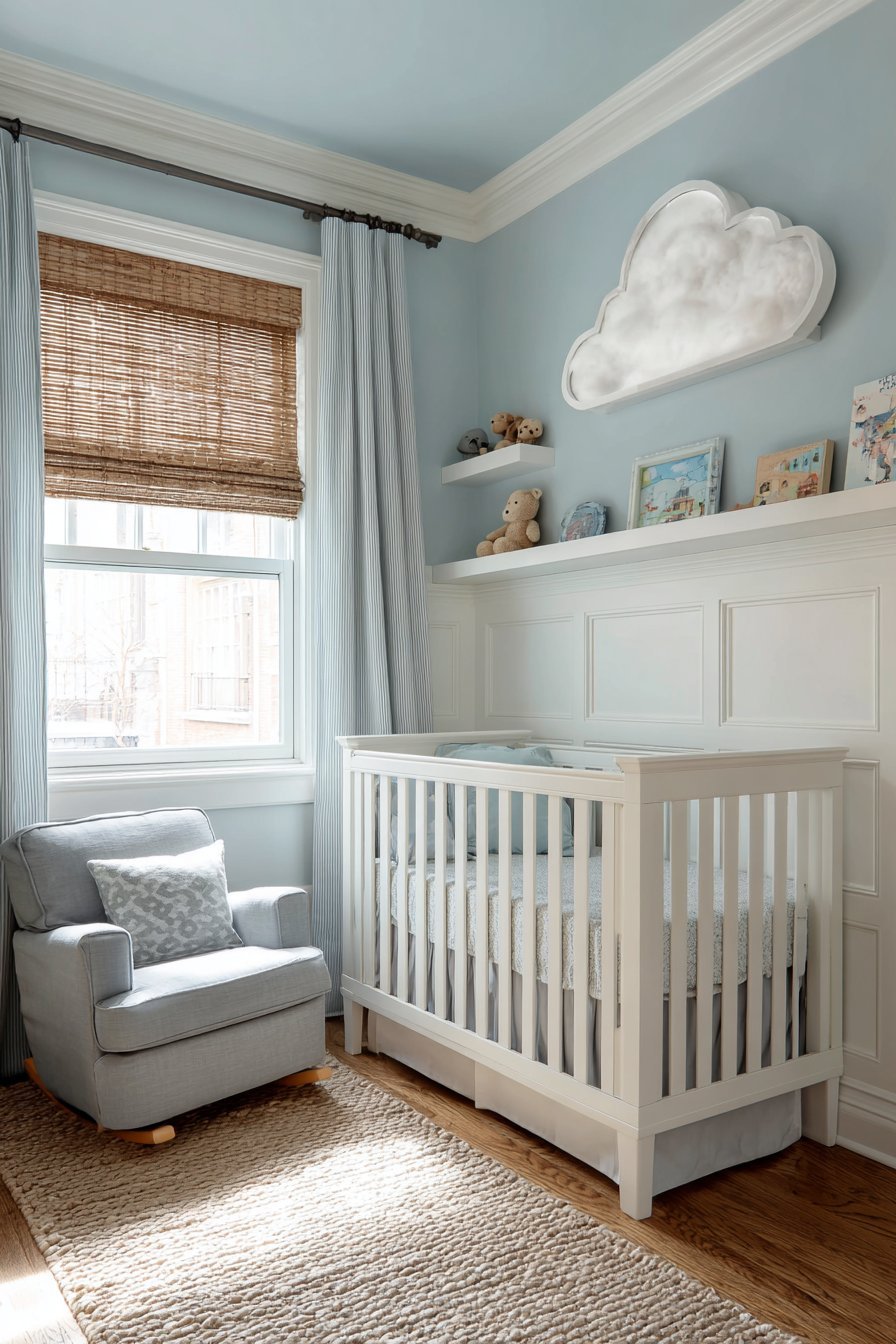 Calming Blue Toddler Transition Room