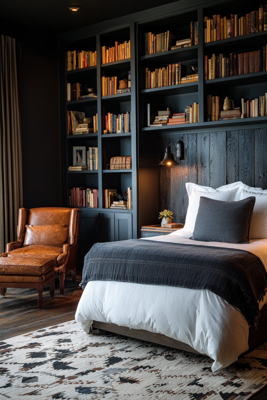 Integrated Headboard Library Wall