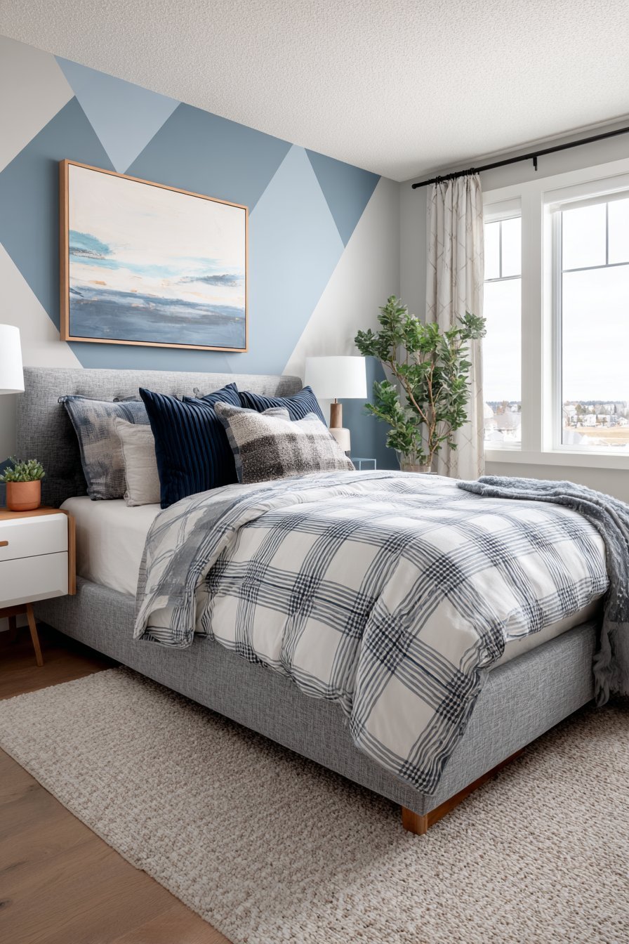 Modern Geometric Triangular Pattern Wall