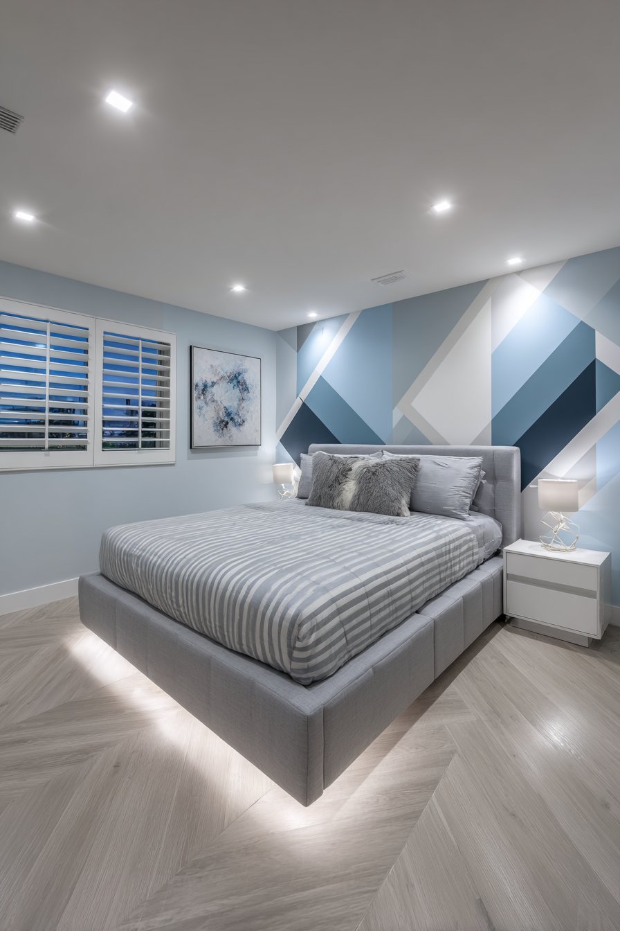 Modern Geometric Triangular Pattern Wall