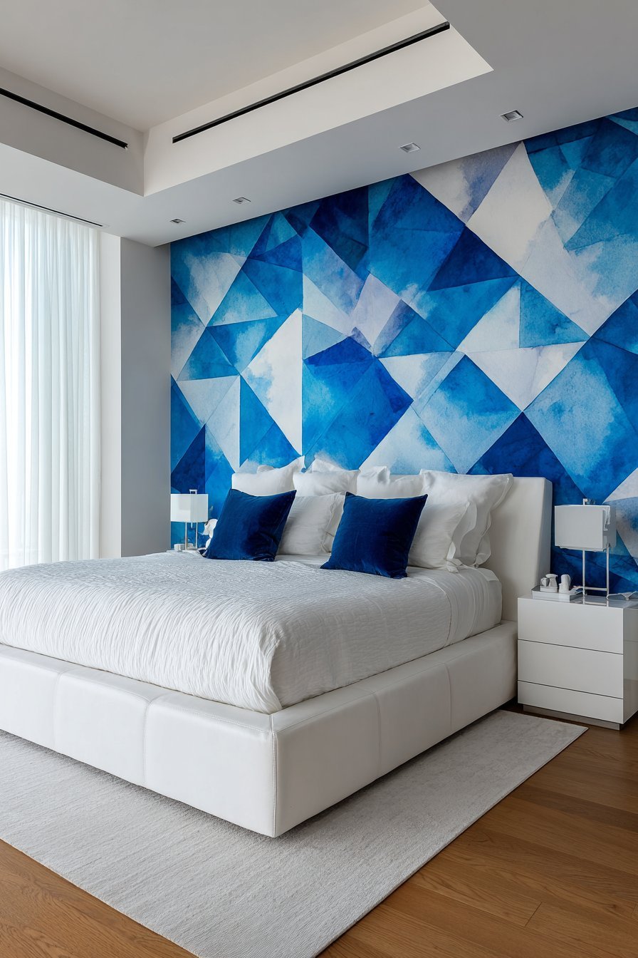 Modern Geometric Triangular Pattern Wall