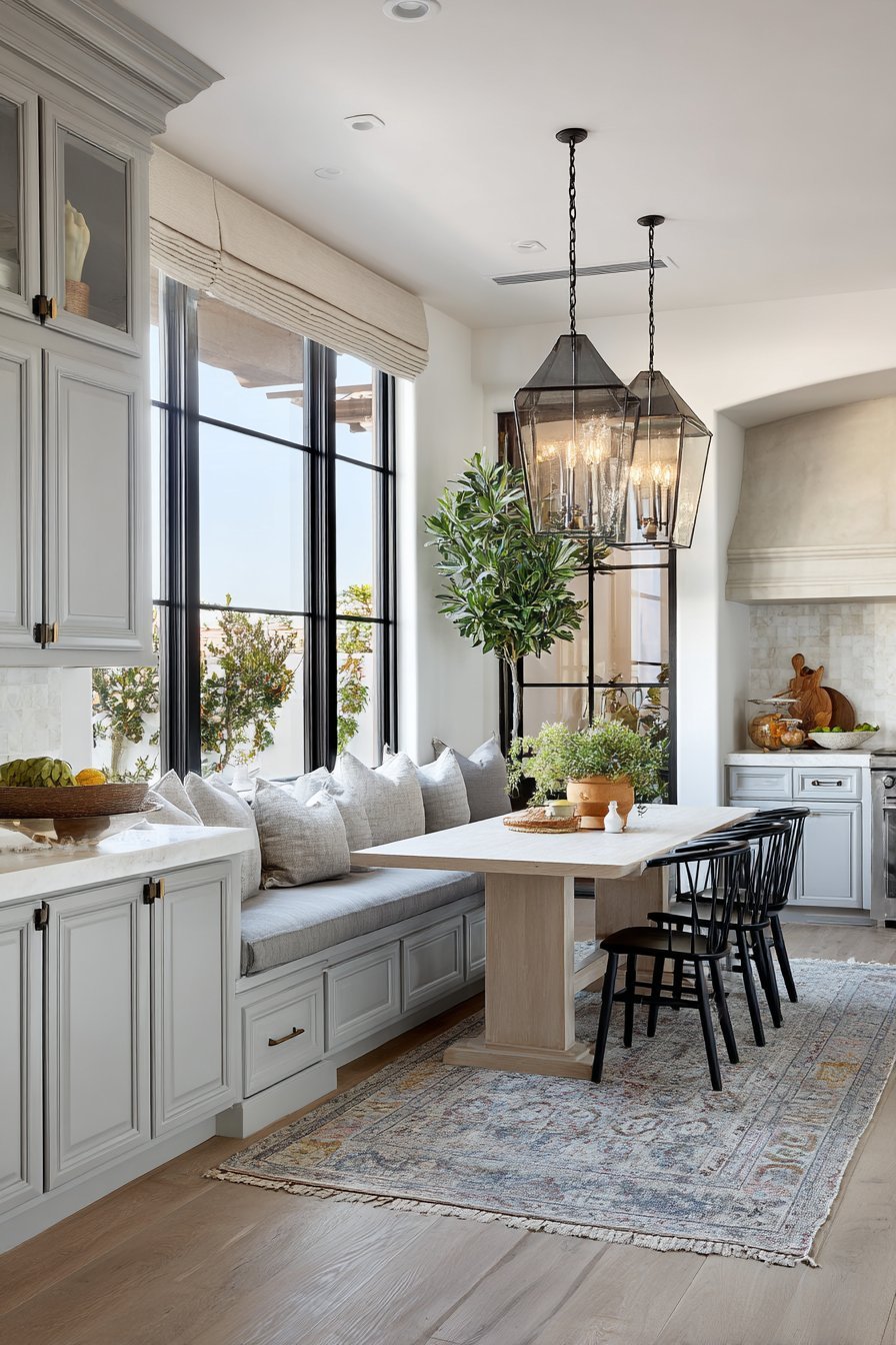 Light Grey Breakfast Nook Integration