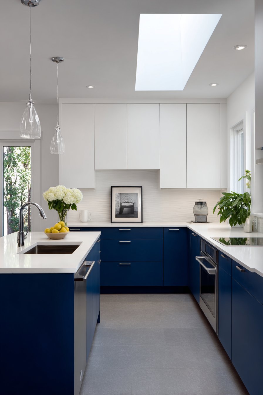 Navy and White Two-Tone Kitchen
