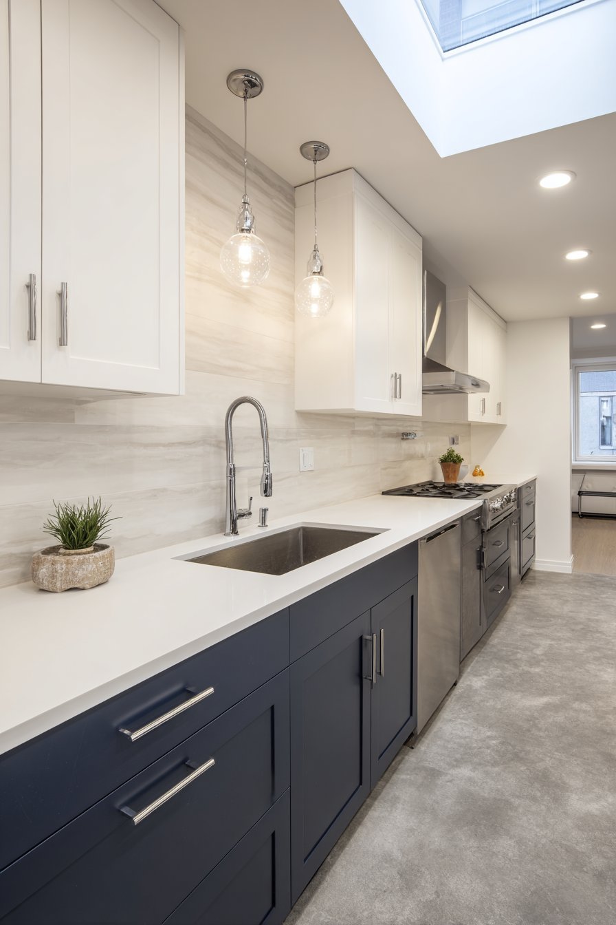 Navy and White Two-Tone Kitchen