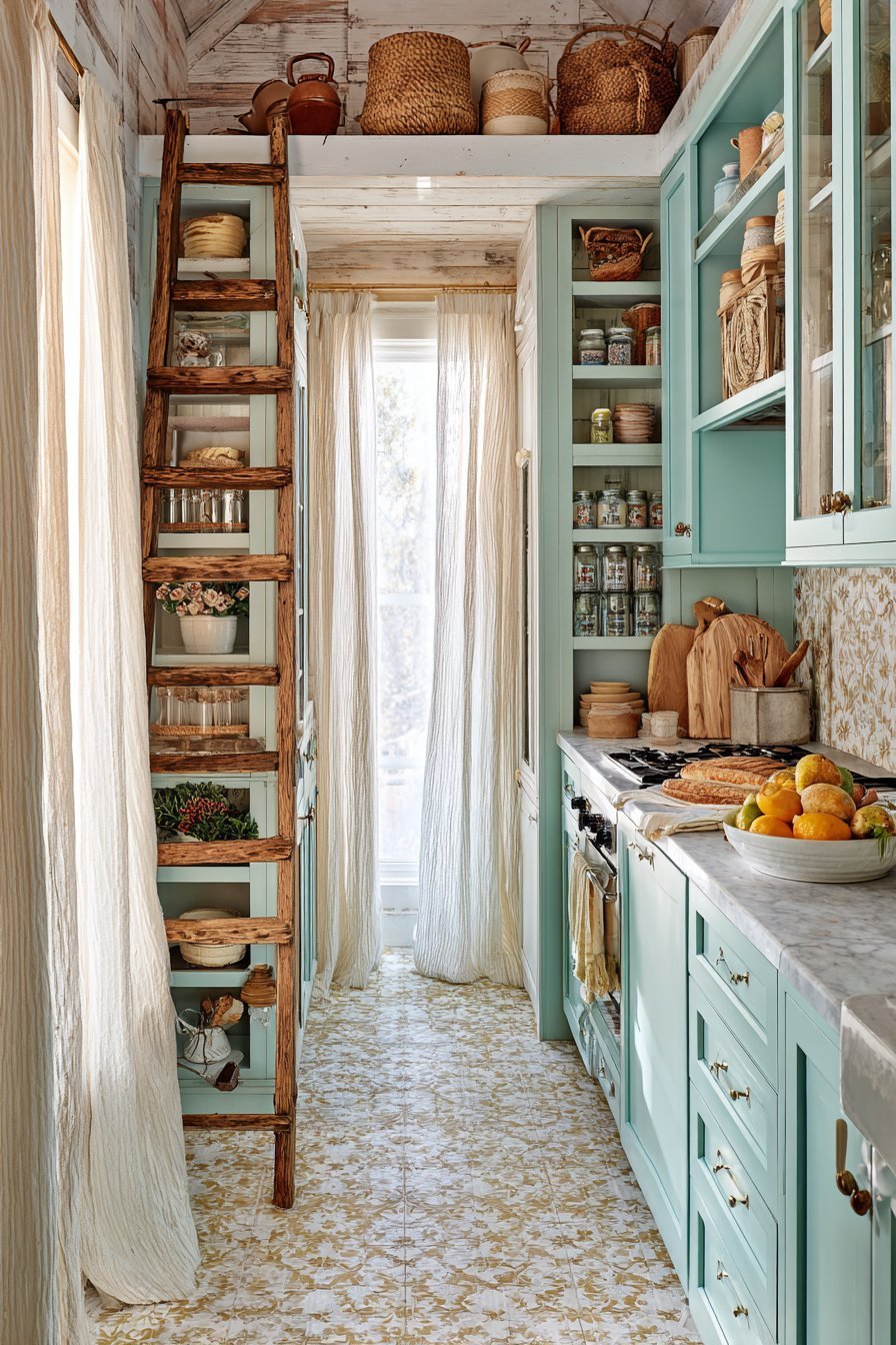 Distressed Duck Egg Blue Kitchen